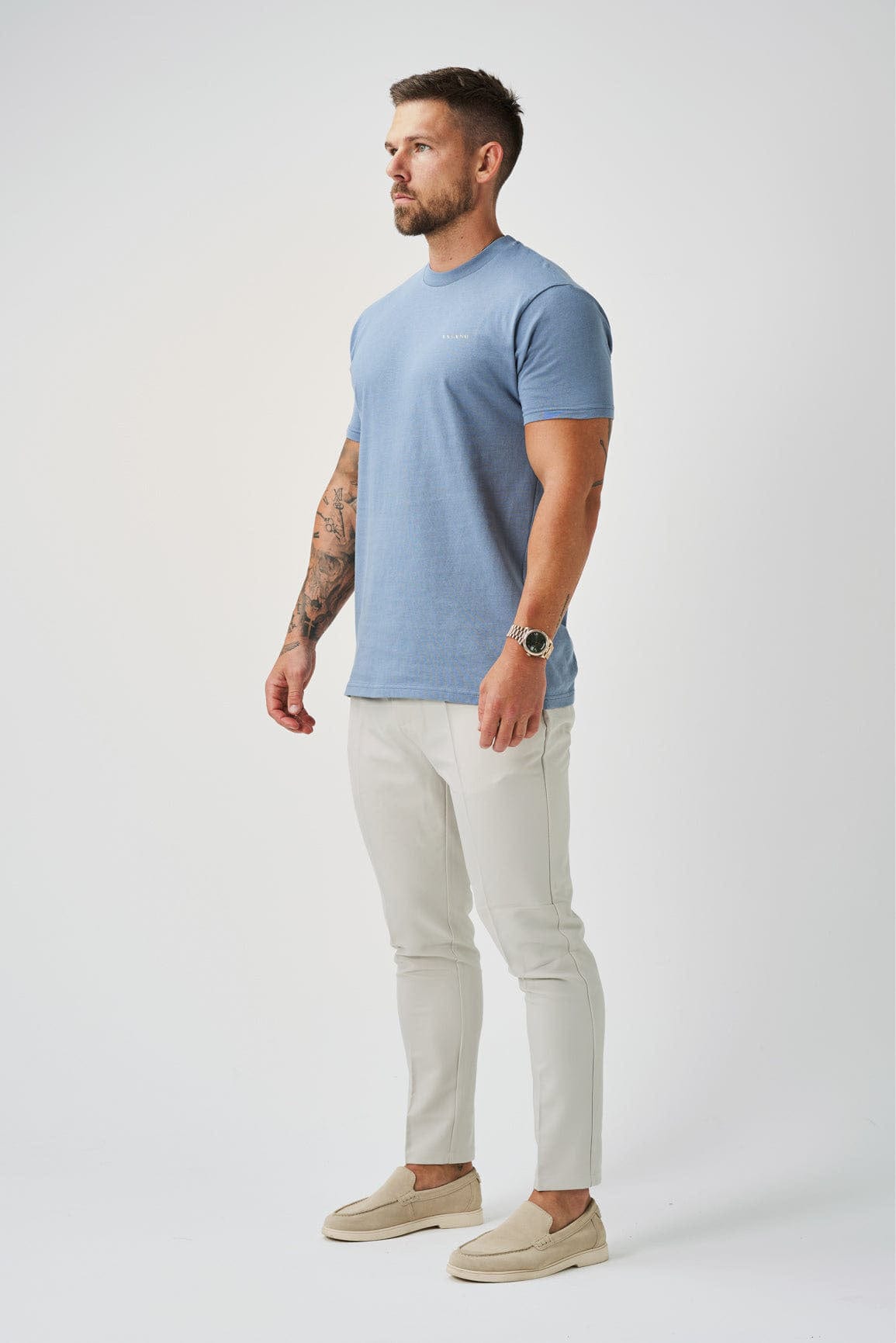 PREMIUM BASICS T-SHIRT - STEEL BLUE