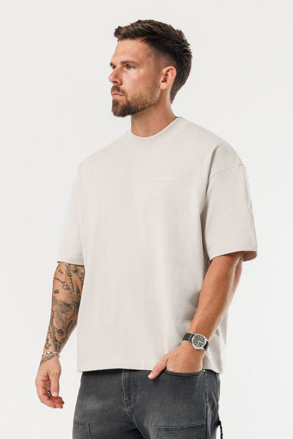 PRINT OVERSIZED T-SHIRT - BEIGE