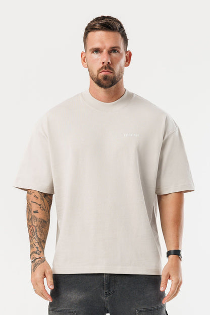 PRINT OVERSIZED T-SHIRT - BEIGE