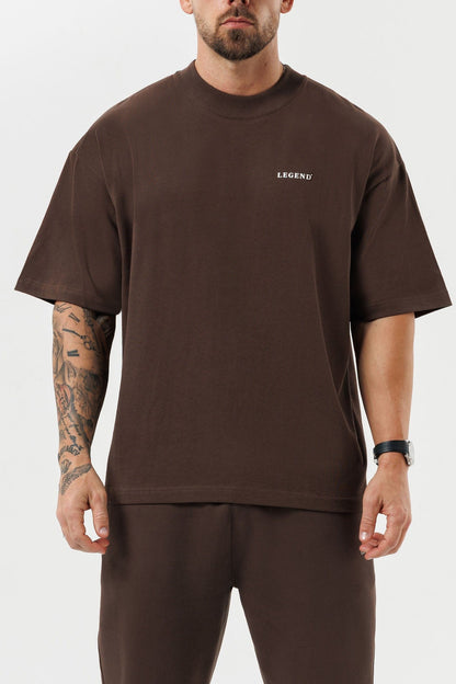PRINT OVERSIZED T-SHIRT - BROWN