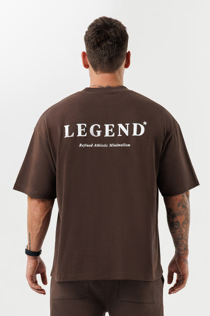 PRINT OVERSIZED T-SHIRT - BROWN