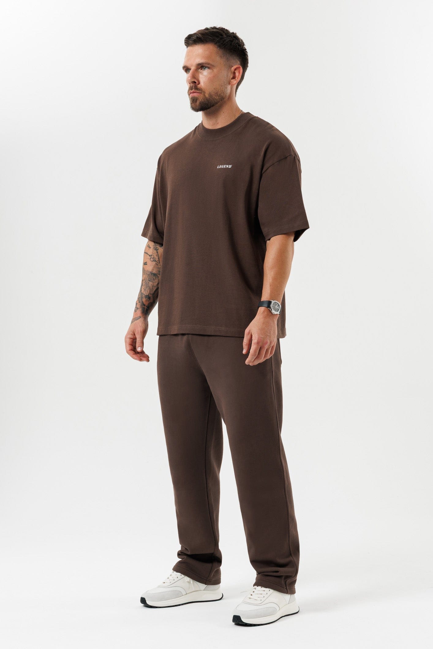PRINT OVERSIZED T-SHIRT - BROWN