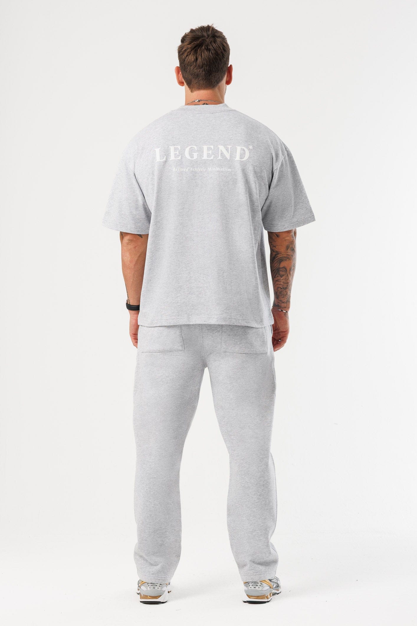 PRINT OVERSIZED T-SHIRT - GREY MARL