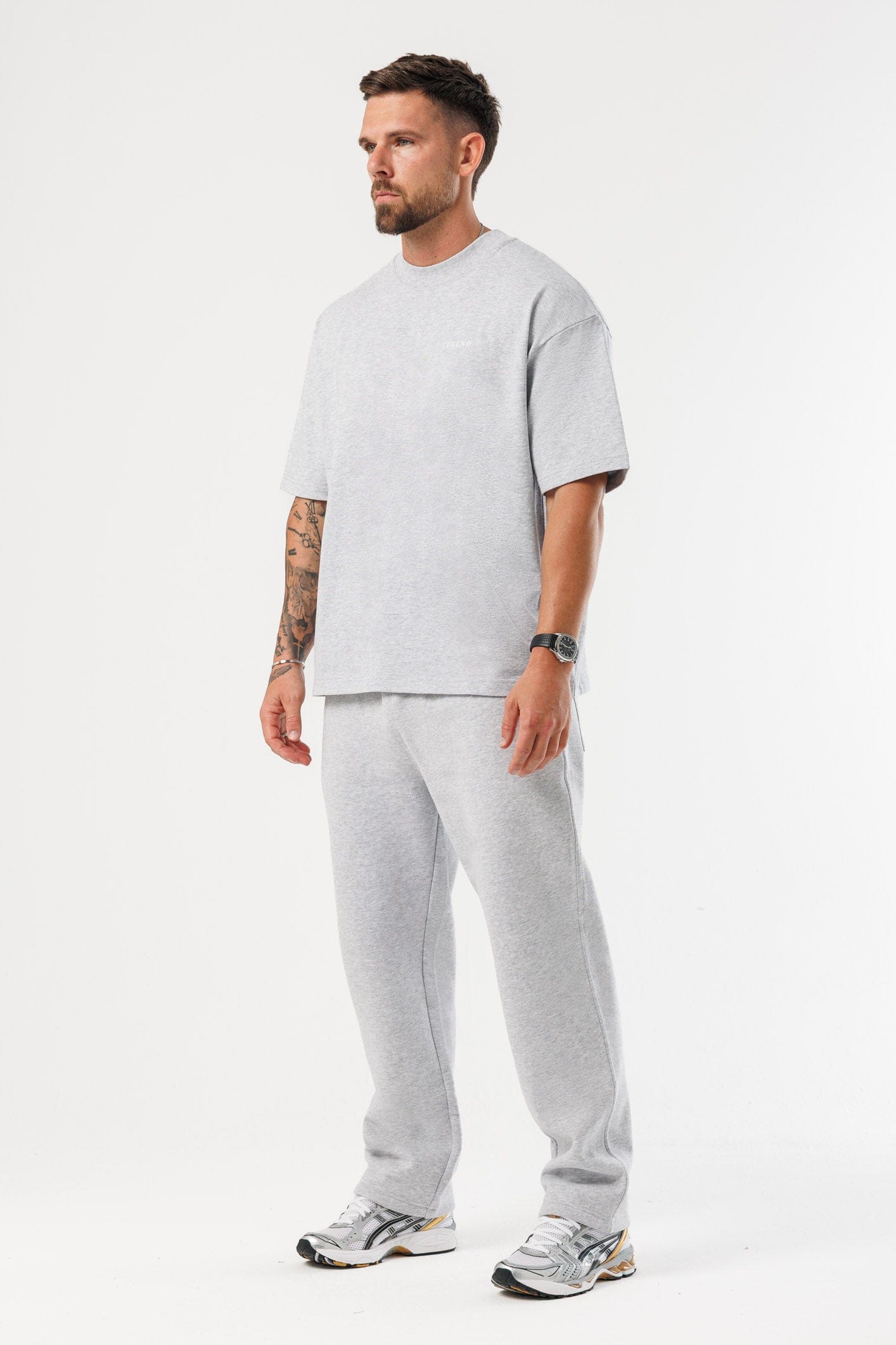 PRINT OVERSIZED T-SHIRT - GREY MARL