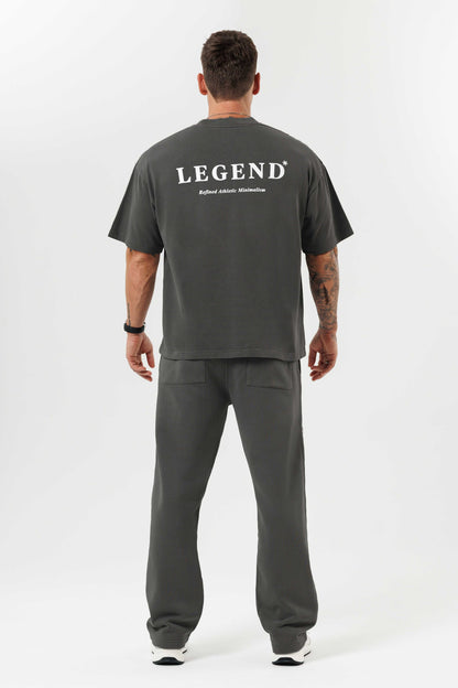 PRINT OVERSIZED T-SHIRT - GUN METAL