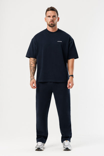 PRINT OVERSIZED T-SHIRT - NAVY