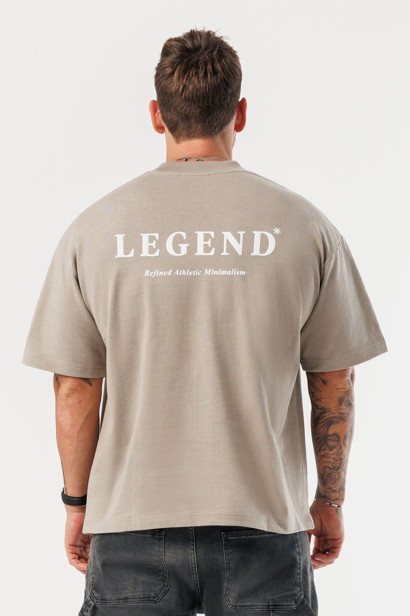 PRINT OVERSIZED T-SHIRT - VINTAGE KHAKI