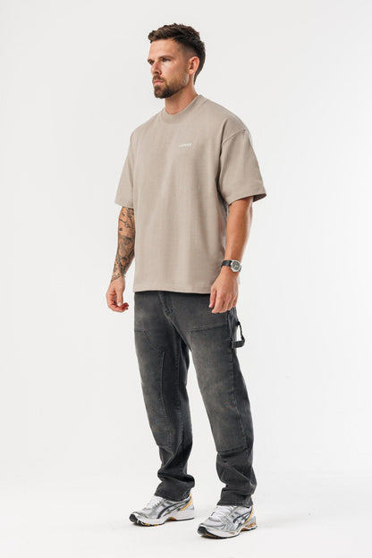 PRINT OVERSIZED T-SHIRT - VINTAGE KHAKI