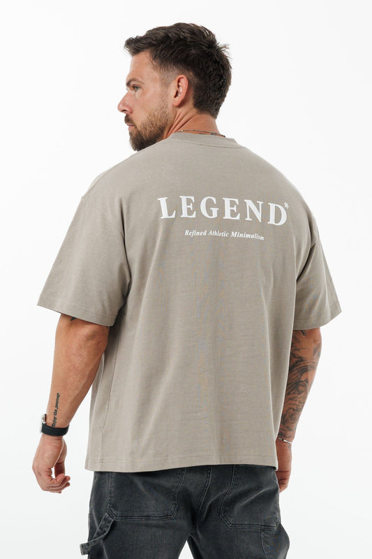 PRINT OVERSIZED T-SHIRT - VINTAGE KHAKI