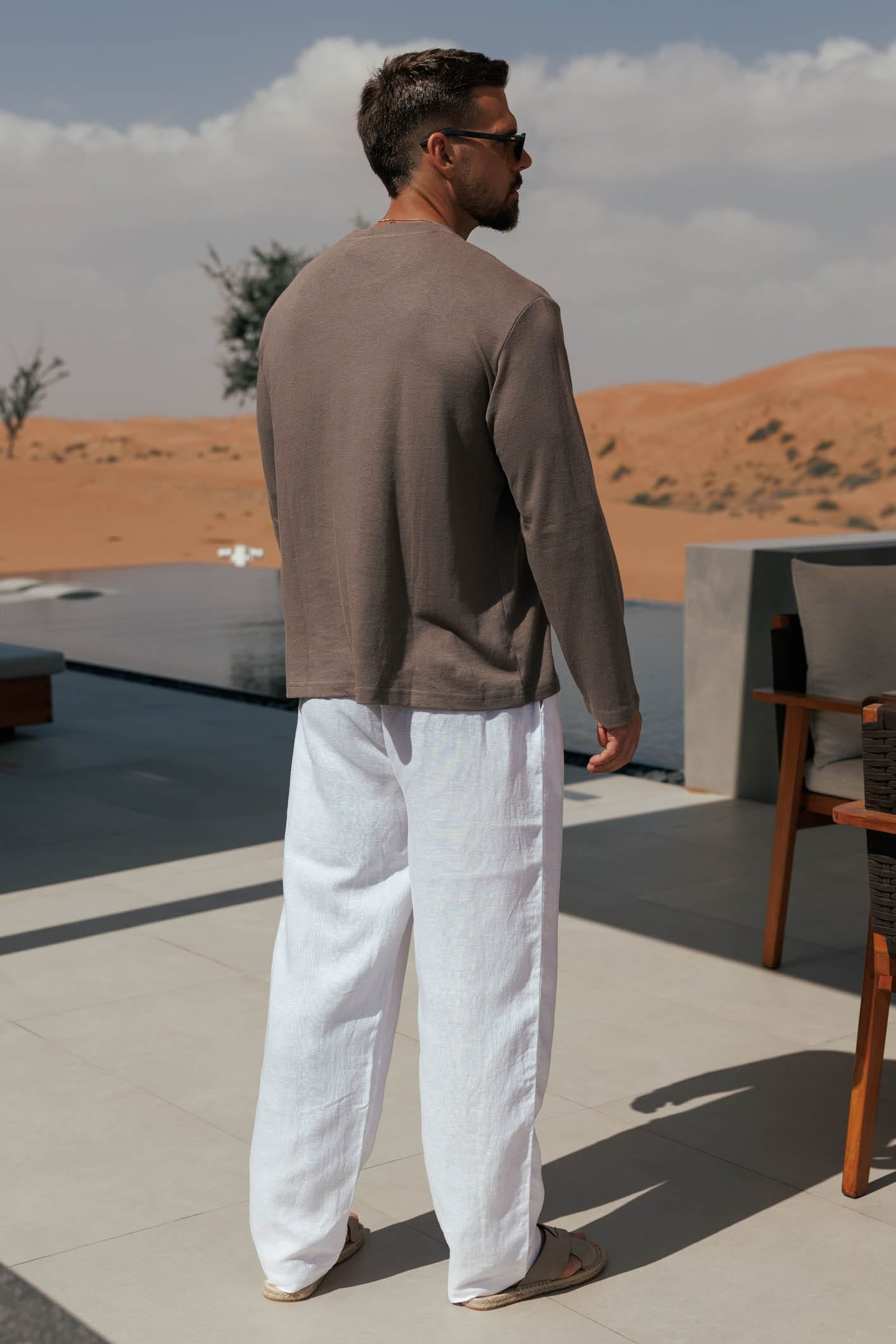 CROPPED LINEN T-SHIRT - OAK