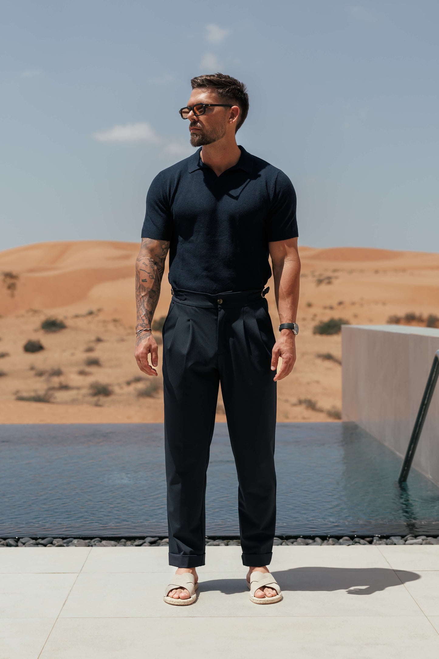 PREMIUM SIDE CINCH TROUSER - NAVY