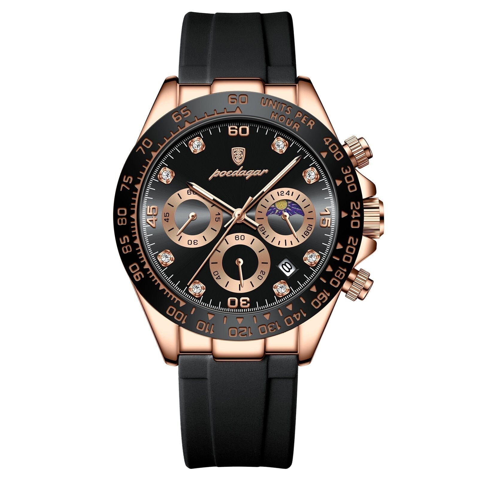 POEDAGAR Watch Chronograph Fase Date